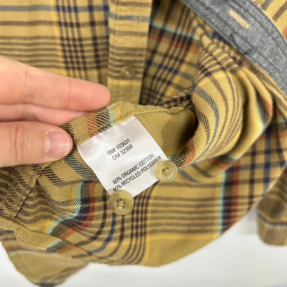 Simms Western Plaid Flannel Fishing Shirt Medium Mustard Yellow Gorpcore Outdoor